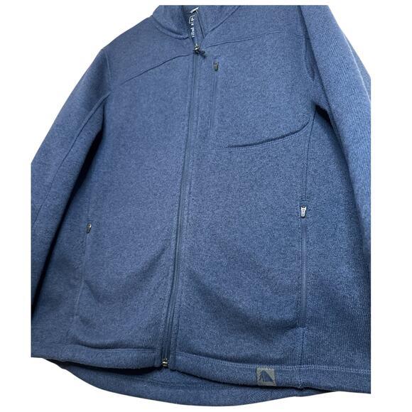 L.L.Bean Men's Med Reg Sweater Fleece Full-Zip Jacket Navy Blue 3-Pocket Fitted - Picture 3 of 5